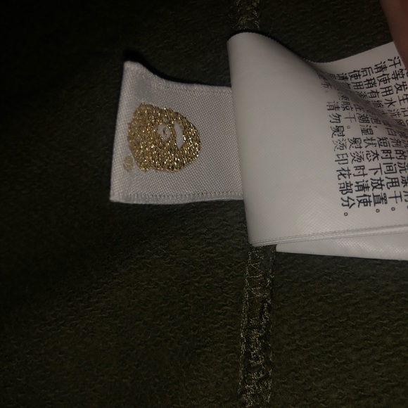 Bape Green Full Zip Hoodie size MEDIUM